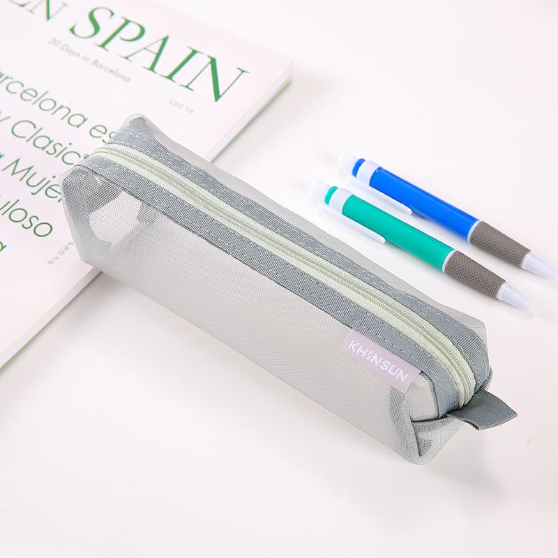 1 Pcs Simple Mesh Transparent Pencil Case Storage Pen Bag Zipper Pouch Portable Mini Cute Stationery Office School Supplies