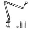 Suspension Boom Scissor Microphone Arm Stand with 3/8" To 5/8" Screws and Cable Ties for Blue Yeti, Snowball, Yeti X, Quadcast, and More, Maxim
