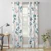Plants Green Leaves Watercolor Window Curtains for Living Room Bedroom Curtain Modern Kitchen Blinds Drapes Curtains