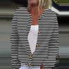 Women's Fashion Casual  Long Sleeve Striped Print Cardigan Jacket Coat