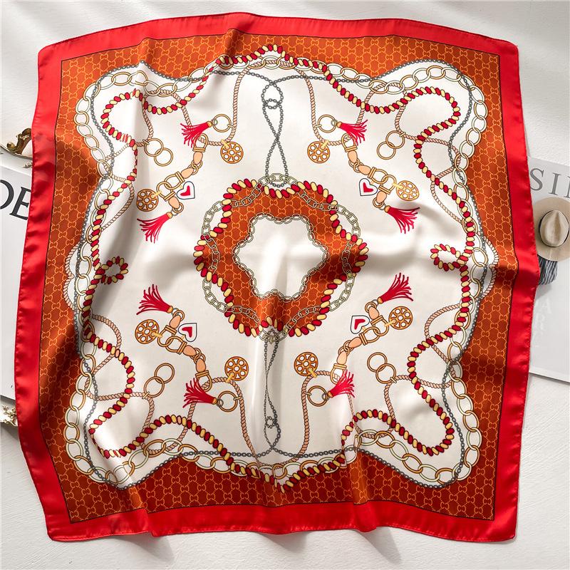 70 * 70cm New Silk Small Square Scarf For Women'S Neck Protection Professional Scarf Versatile Hair Tie Headscarf Scarf