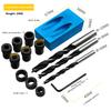 Woodworking Oblique Pocket Hole Locator Jig Kit 15 Degree Angle Drill Guide Set Hole Puncher Diy Carpentry Tools Drill Bits