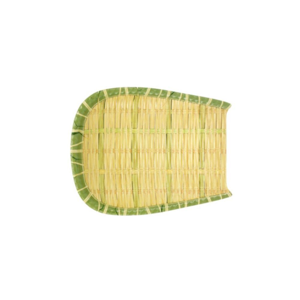 Creative Imitation Bamboo Weaving Hot Pot Vegetable Plate Melamine Multiple Styles Barbecue Plate Green Serving Plate Restaurant