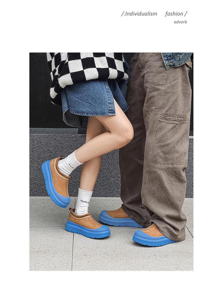 2023 Winter Fur Snow Boots: Thick Sole, Velvet-Lined, Unisex Couples Style, Enhanced Height, Warm Cotton