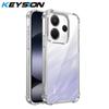KEYSION Противоударный прозрачный чехол с четырьмя углами для Redmi Note 14 4G 5G Мягкий ТПУ+ПК Прозрачная накладка для телефона для Redmi Note 14 5G