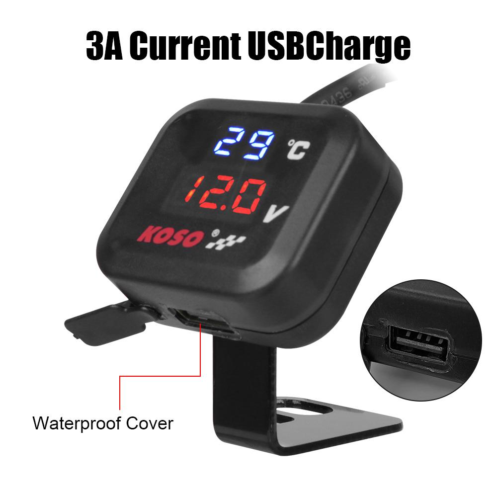 USB зарядное устройство для телефона, водонепроницаемый индикатор, маркер температуры, измеритель температуры воды для мотоцикла, для HONDA SUZUKI, универсальный аксессуар
