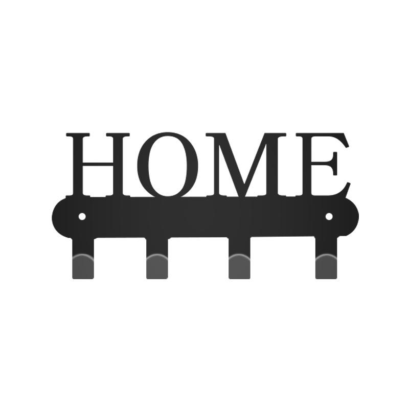 Металлический настенный крючок с буквой HOME - Креативный держатель для ключей и полотенец из железа