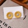 Серьги из циркония в минималистичном дизайне с подвеской в виде подсолнуха, в винтажном и ретро-стиле для женщин