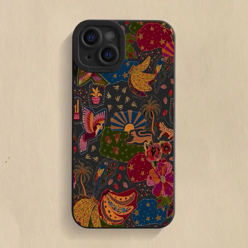 Floral Leopard Eyes Phone Case For iPhone 11 12 13 14 15 16 Pro Max 7 8 Plus 16E XR X XS SE Shockproof Silicone Soft Cover