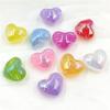 10Pcs Back Hole Peach Heart Dazzling UV Beads Three-dimensional Jewelry Accessories DIY Earrings Fashion Necklace Bracelet Materials Handmade