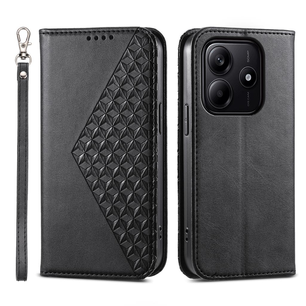 For Xiaomi Redmi Note 14 5G Case Calf Texture PU Leather Phone Cover with Wallet
