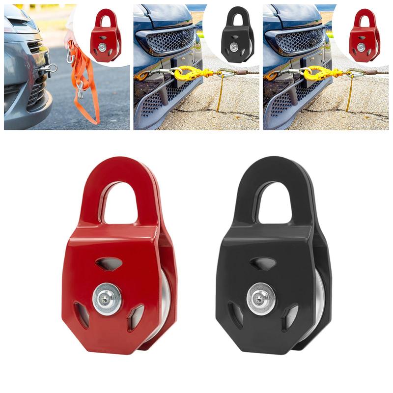 Metal Snatch Block Winch Pulley Heavy Duty 8 Ton Towing Pulley Compatible with Steel Cable for Garage Offroad