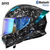 Carbon Fiber Full Face Motorcycle Helmet With Bluetooth Support 3C Certified Lightweight Men Women All Season Riding