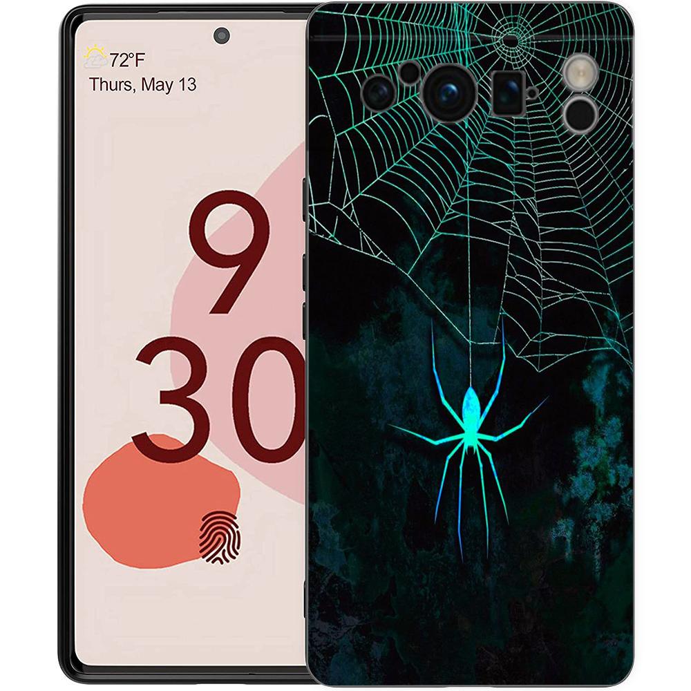 Чехол для телефона Google Pixel 10 Pro Pixel 9 Pro XL TPU Чехол Pixel 8 Pro 9A 8A 7A 7 6A 6 Pro Мягкая обложка Черная Паутина