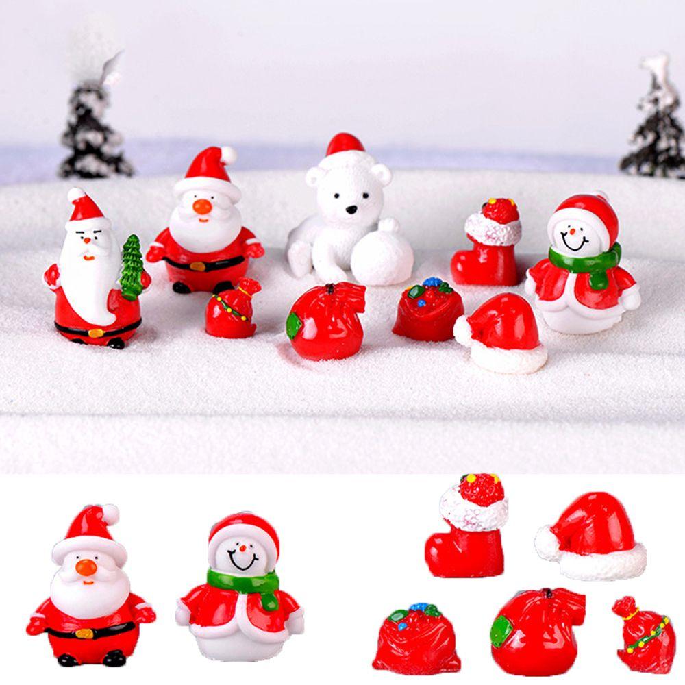 Bonsai Fairy Garden Micro Landscape Christmas Decor Miniature Snowman Santa Claus Figurines