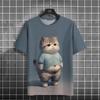 Модные мужские футболки с рисунком животных, 3D-принт с кошками, футболка большого размера с коротким рукавом для мужчин, повседневная футболка с круглым вырезом для мужчин и женщин