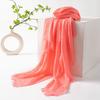 Spring Season, Pure Color, Simulated Silk, Long Strip Scarf, Fashionable, Suitable for Work, Sun Protection, Sheer Scarf, Shawl.