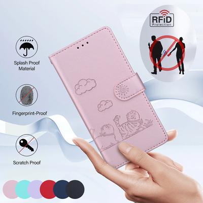 Милый котик RFID блокирующий кожаный чехол для ZTE Blade A7S/Blade A52/Blade A72 кошелек слоты для карт чехол для ZTE Blade V40 Vita телефон кошелек кобура