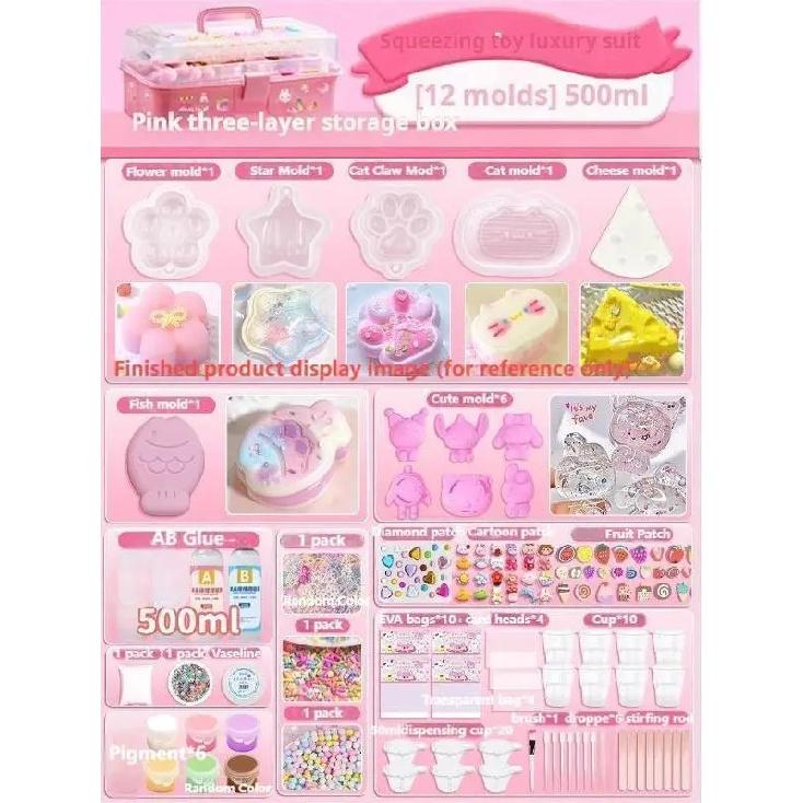 DIY Squeezing Making Silicone Kit taba Cat Paw Squeeze Toys for Kids Boys Girls Gifts Fufu Squishy AB Glue DIY Handmade Kits