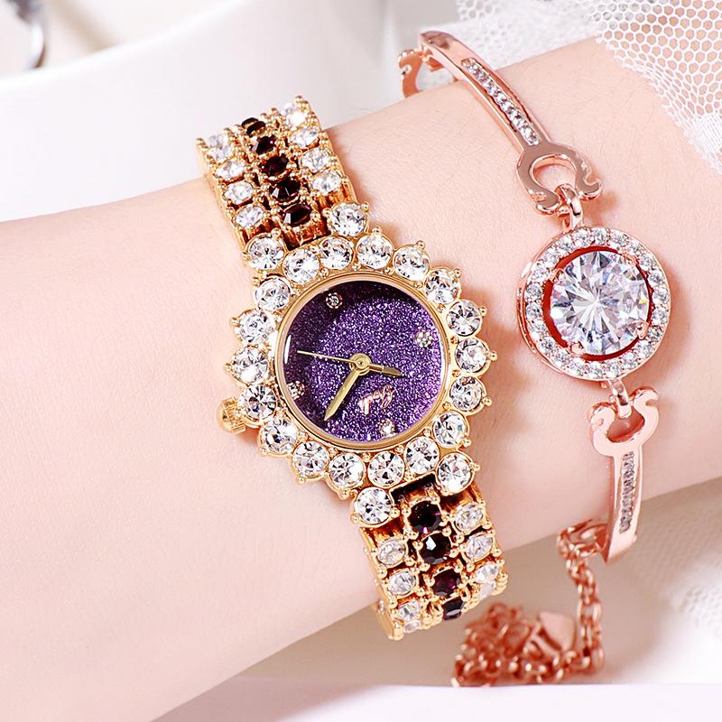 Light luxury full diamond women's watch niche quartz watch women's fashion gypsy star watch watch diamond