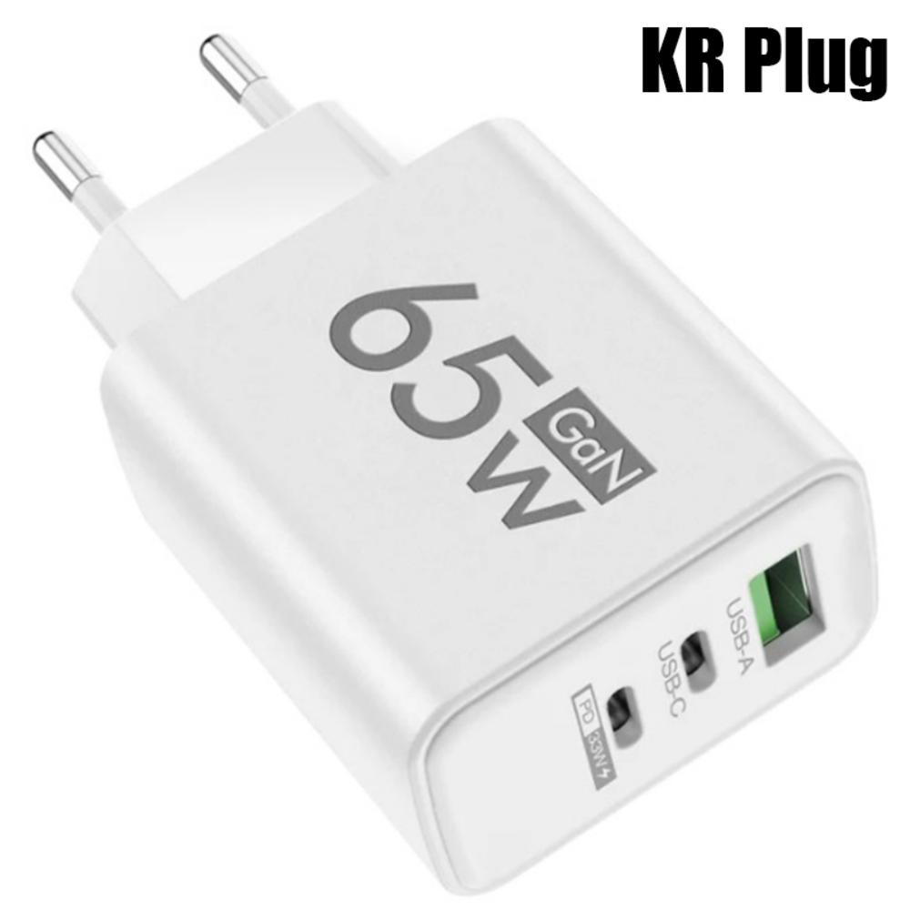 Быстрое зарядное устройство GaN 65 Вт USB C PD, настенный адаптер для 16 Samsung Galaxy S24, Quick Charge 3.0, многопортовое, для путешествий