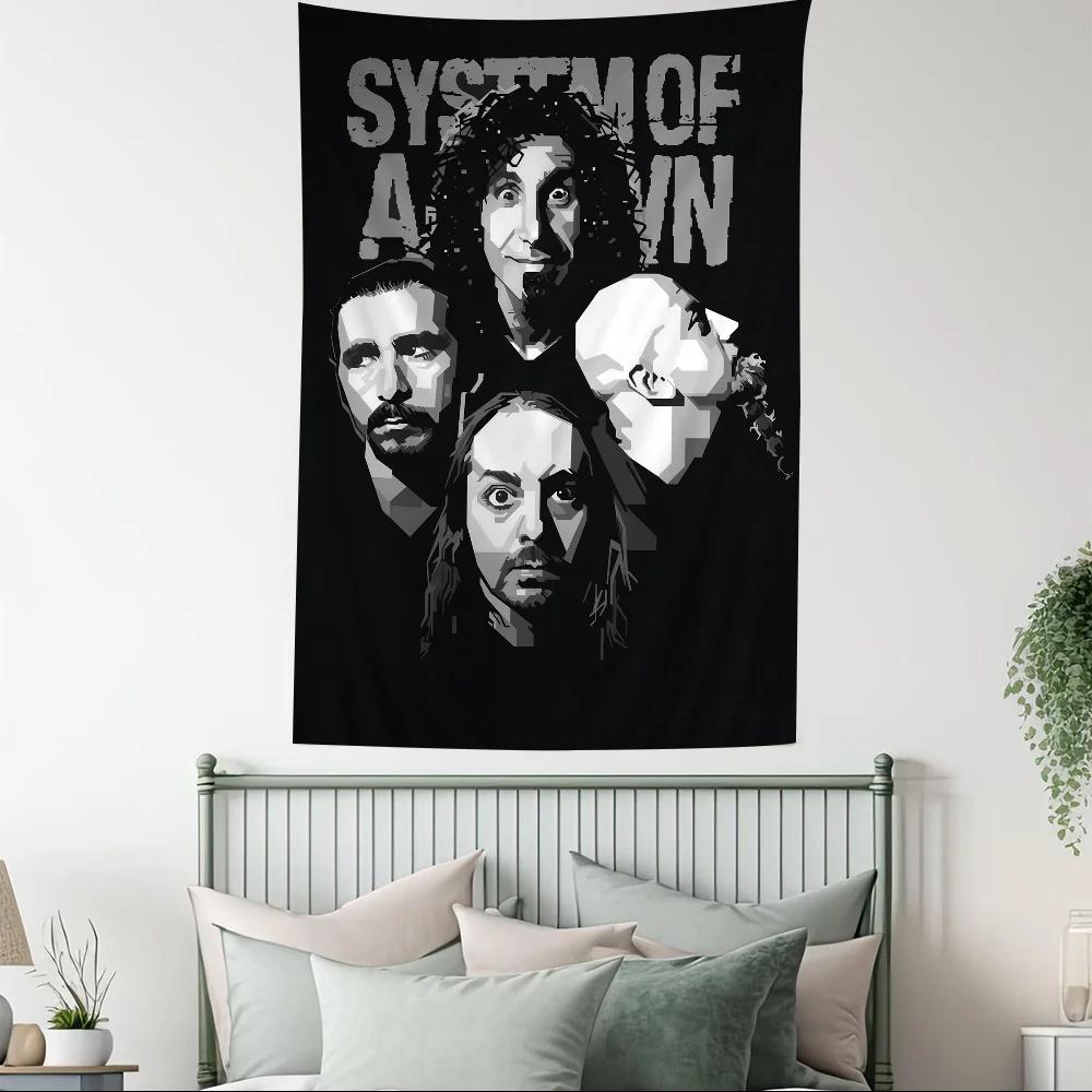 Гобелен группы System of a Down Настенный ковер в тематике рок-музыки для спальни гостиной Декоративный стильный прочный Высококачественный для фанатов музыки