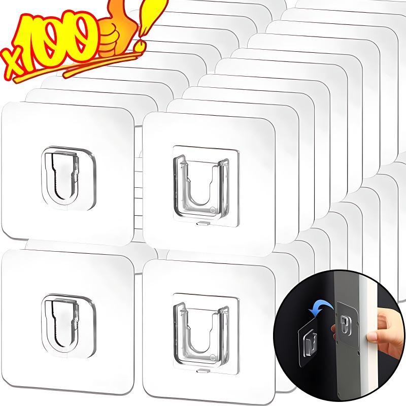 100/2 шт. двухсторонние самоклеящиеся настенные крючки невидимый бесследный карабин настенный держатель для хранения вещей ванная комната кухня спальня комплект крючков