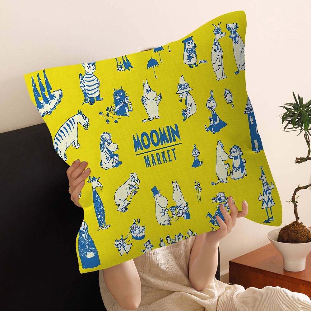 Cute M-Moomins Cushion Cover Inches Farmhouse Decor Home Throw Pillow Covers For Couch Decorations