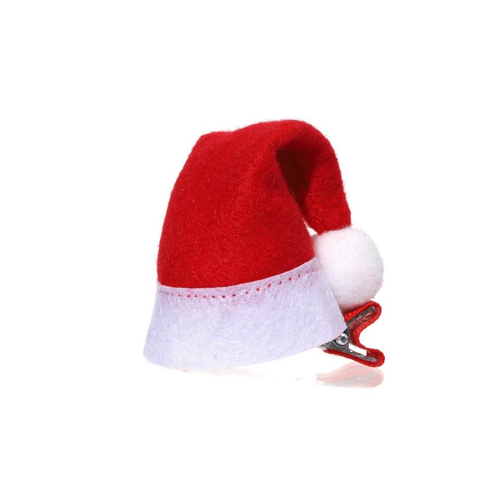 10Pcs Santa Christmas Hat Clips Mini Hair Grips Barrettes New Christmas Hair Clips Christmas
