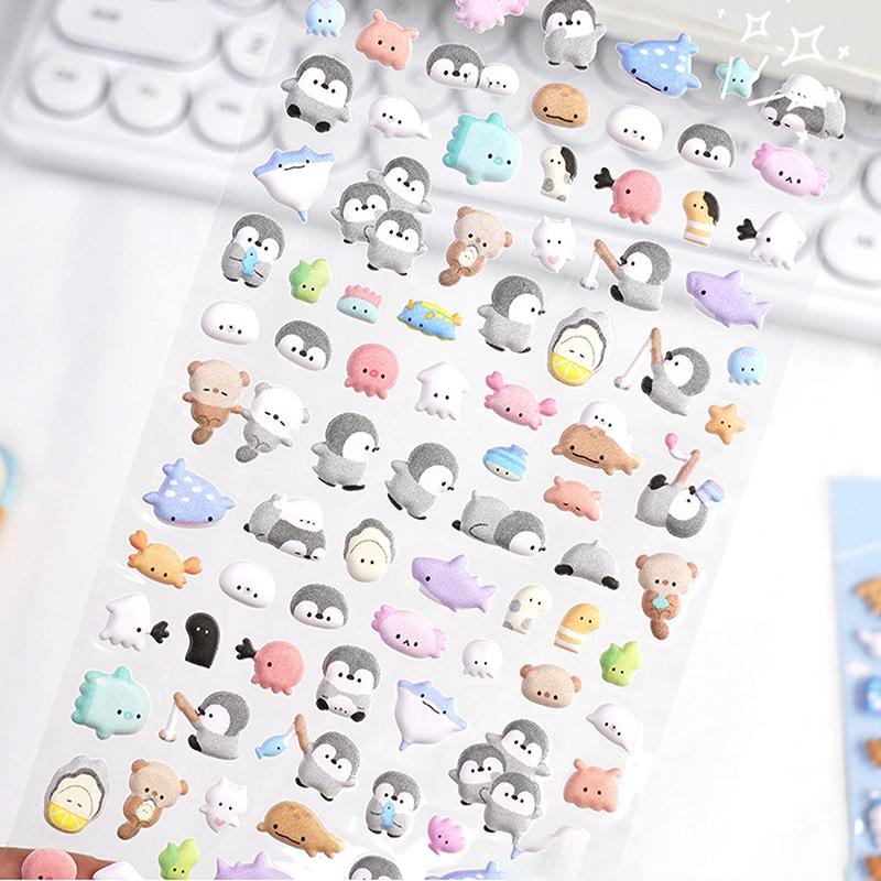 Kawaii Мини Животные Мультфильм 3D Пушистые Наклейки Милый Diy Журнал Чехол Для Телефона Канцелярские Наклейки Diy Украшения Наклейки