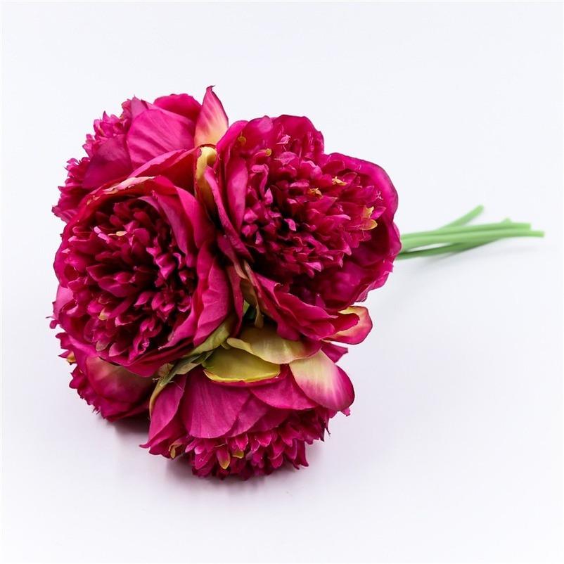 5 головок искусственных пионов шелковые цветы шелковые цветы искусственные пионы букет для невесты свадебное цветочное украшение дома