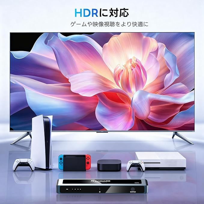 NEWCARE HDMI-переключатель 4K@60Hz, 4 входа/1 выход, с пультом ДУ, автоматическое/ручное переключение, конструкция из алюминиевого сплава, селектор HDMI 2.0, 18G