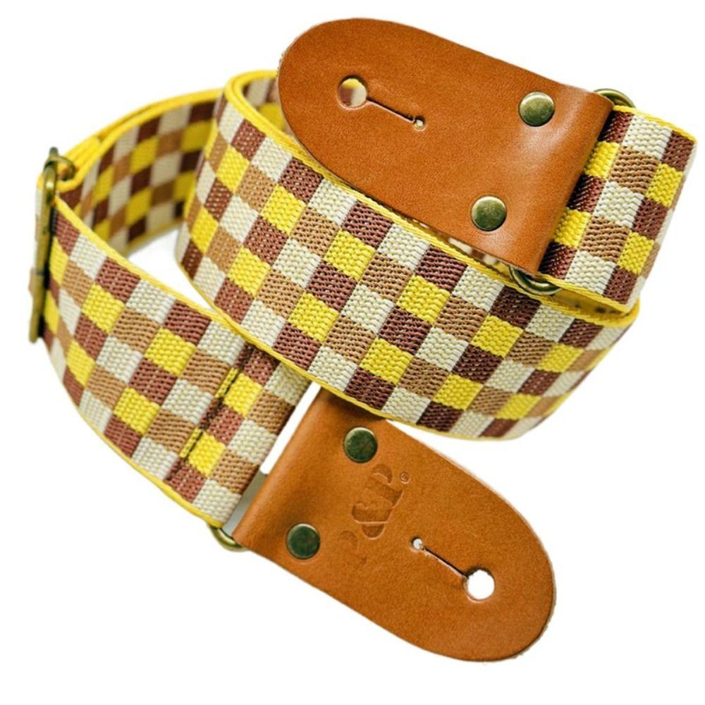 Adjustable Guitar Strap Tartan Plaid Guitar Shoulder Strap Durable Acoustic Guitar Belt Bass Strap