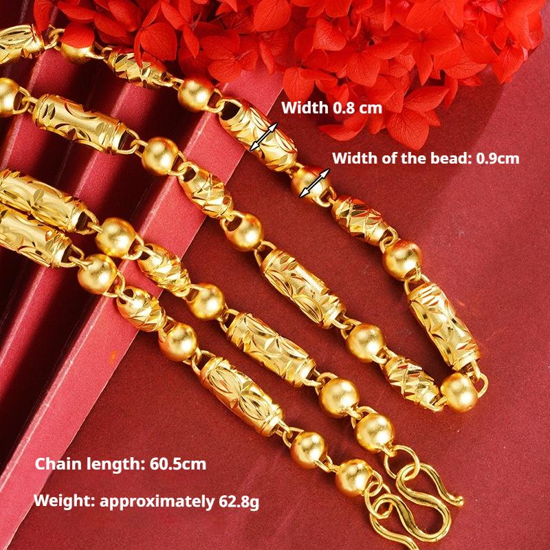 Вьетнамский Золотой Песок Оливковый Узор Бусин Ожерелье Мужское Китайский Стиль Медный Сплав Ювелирные Изделия Аксессуары