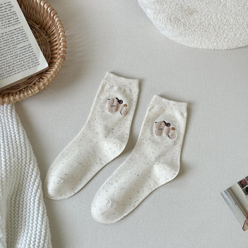 Wind Women'S Socks Idea Yarn Cute Cartoon Small Animal Mori College Wind Women'S Cotton Socks Medium Tube Socks