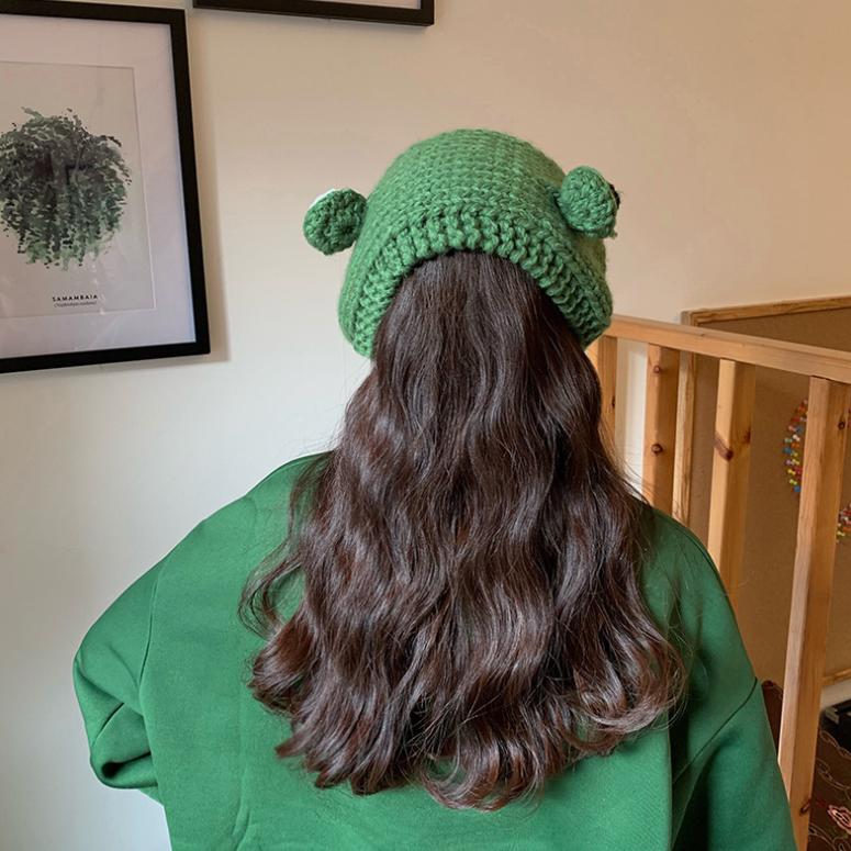 Зимние черепа, милая женская шапка-лягушка, вязаная крючком вязаная шапка, костюм, шапка-бини, шапка, женский подарок, кепка в стиле хип-хоп, реквизит для фотосессии, вечерние