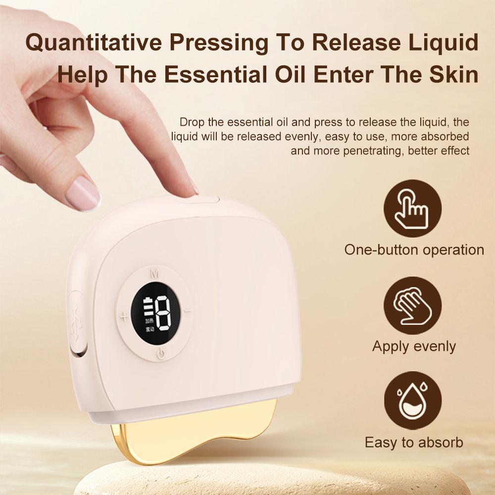 Heated Electric Massager with Microcurrent for Neck & Body,Gua Sha Tool and Aromatherapy Massager - Professional Portable Device