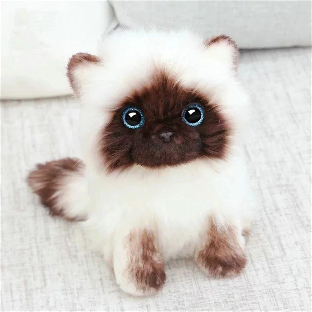 Sequins Eyes Siamese Cat Simulation Cat Cat Plush Toy Ragdoll Cats Stuffed Toys Stuffed Animals