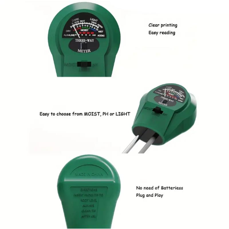 Три в одном Измеритель влажности почвы Инструмент для измерения pH Детектор Измеритель влажности почвы Гигрометр Зонд Тест на полив Садоводство