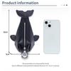 Cute Keychain Whale Coin Purses Key Wallets Leather Change Pouches with Zipper Closure Hanging Buckle Keyring Bag Charms