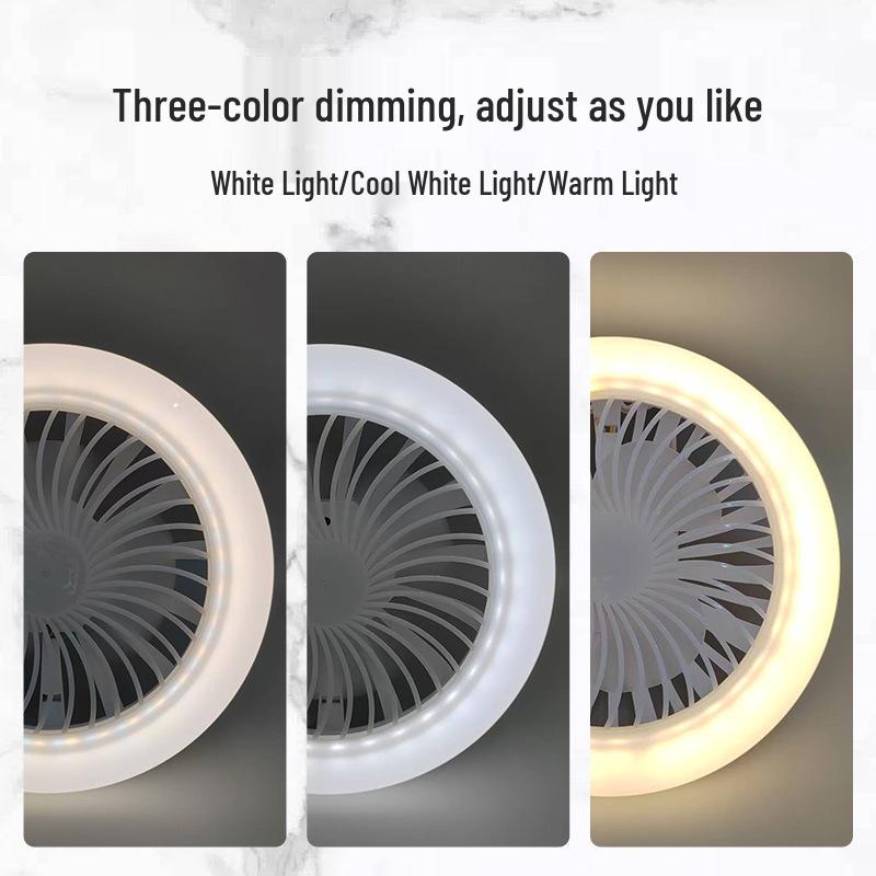 Портативный потолочный вентилятор для кемпинга с очень ярким светом, USB-перезаряжаемый, с трехцветным затемнением и мощным ветром.