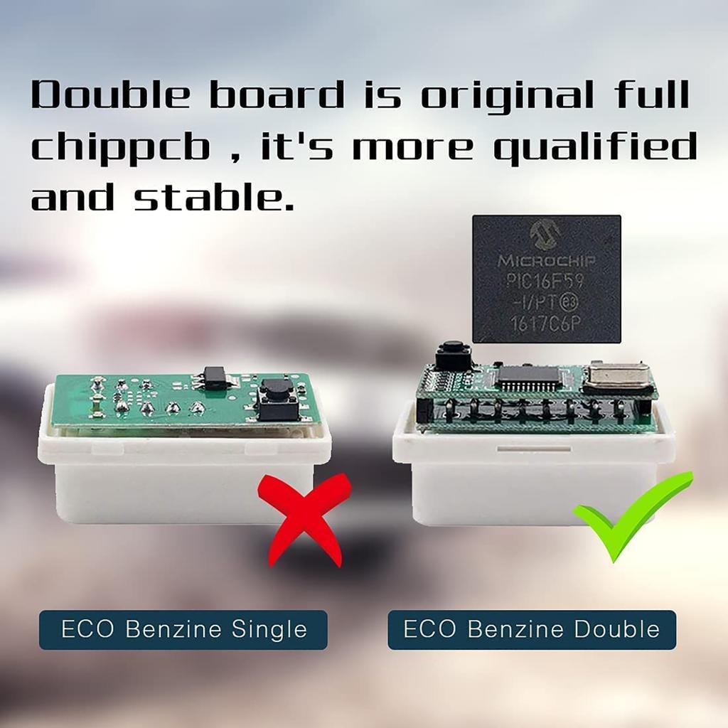 15% экономия топлива EcoOBD2 для бензиновых автомобилей, экономия газа, экономичный диагностический инструмент Eco OBD2, разъем и драйвер, двойная плата PIC16F59, чип