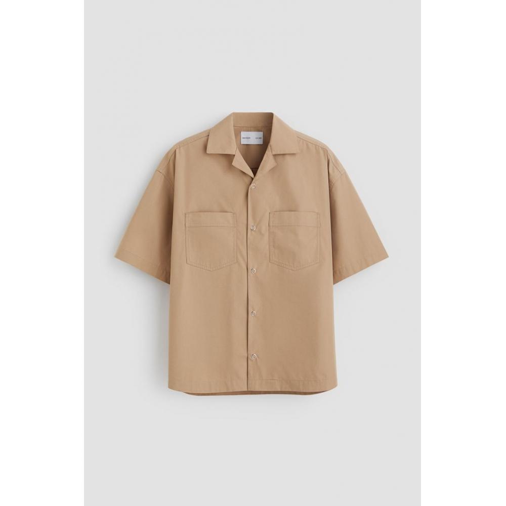 Рубашка HM piMa Cotton cAMP бежевая