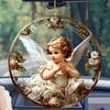 Angel Home Decoration, Transparent Round Listing Artwork, Holiday Garden Grille Party Pendant Gift, Pendant Interior Decoration Living Room Decoration