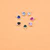 S925 Sterling Silver Color Mini Heart-shaped Small Pendant Bracelet Necklace Jewelry DIY Accessories Pendant Pendant Material 7pcs