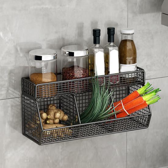 Корзина для хранения из проволочной сетки, большая вместимость, прочная, несущая, простая установка, настенная полка, органайзер, корзина