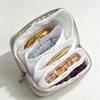 PU Leather Matte Silver Black Jewelry Storage Case Unisex Lightweight Portable Jewellery Organizer Pouch