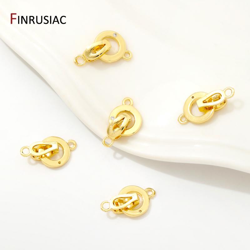 Латунные Застежки с Покрытием 18K Золотом, Инкрустированные Цирконами и Жемчугом, Соединители-Застежки, Замки для Украшений, Материалы для Браслетов и Ожерелий DIY
