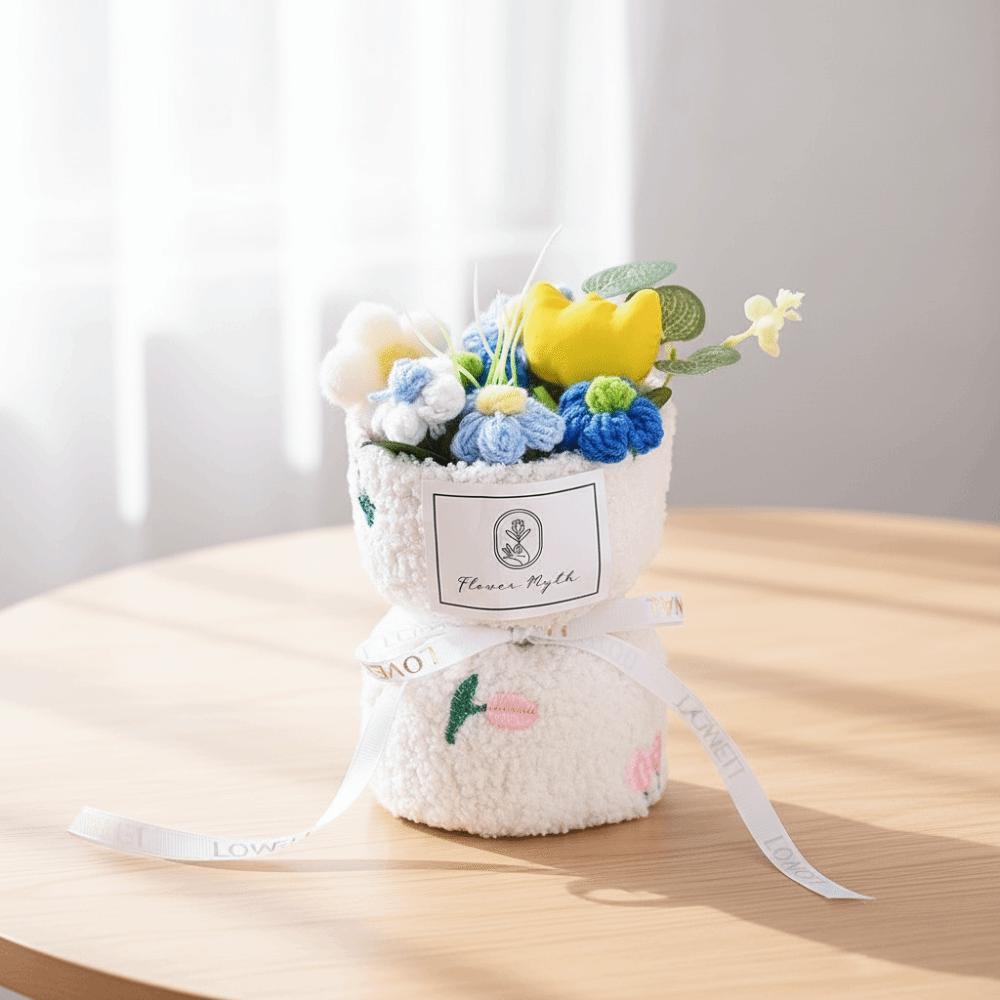 Birthday Valentine's Day Gifts Crochet Flower Bouquet Home Decor Finished Bouquet  Festival