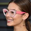 New Fashion Personalized Luxury Thick Frame Cat Eye Women'S Reading Glasses Retro Neutral Transparent Anti Blue Light Glasses
